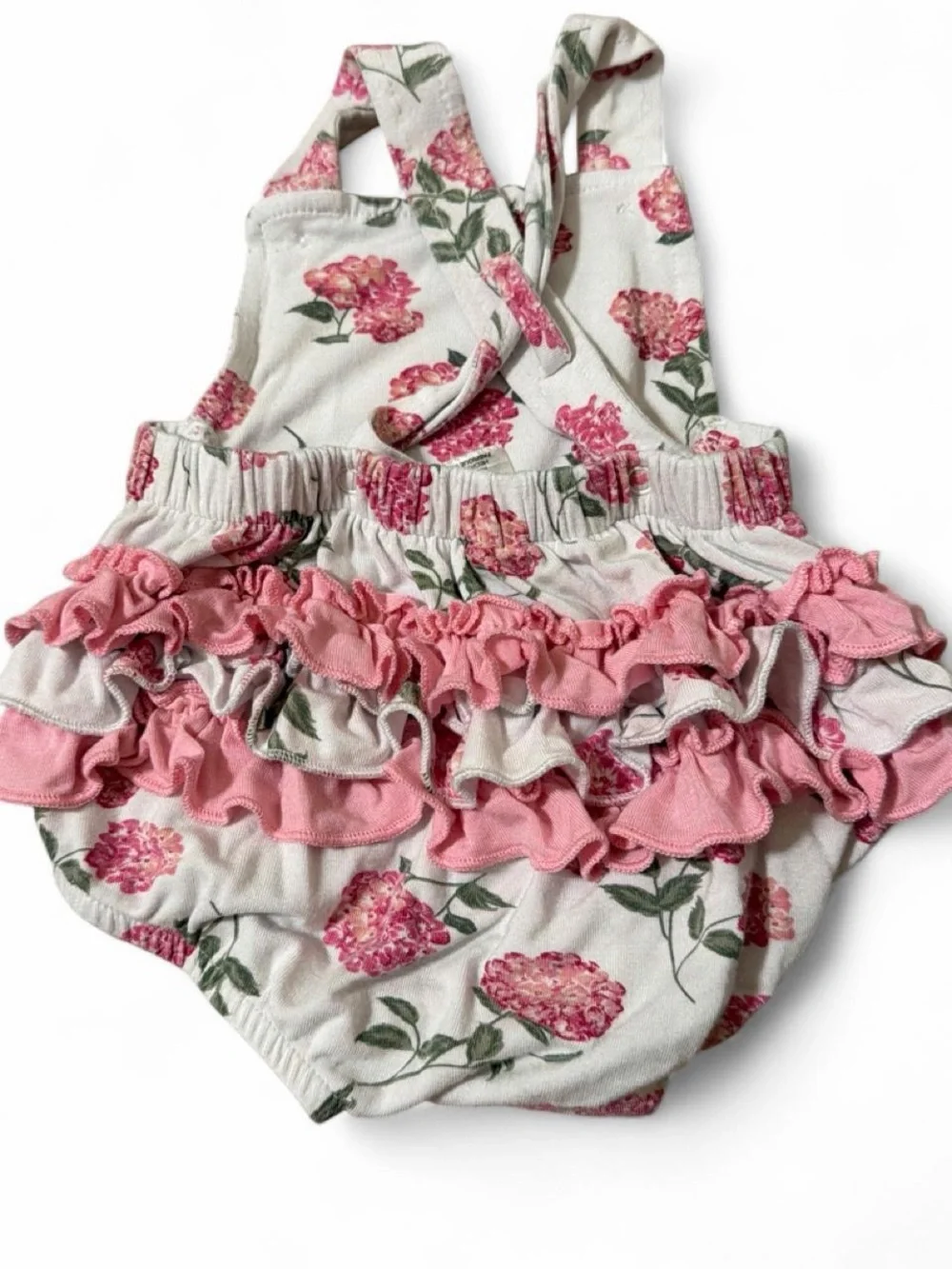 Milkberry Pink Floral Ruffled Baby One-Piece Romper